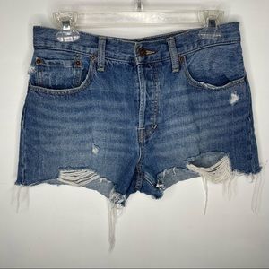 We the Free button front distressed denim shorts size 28